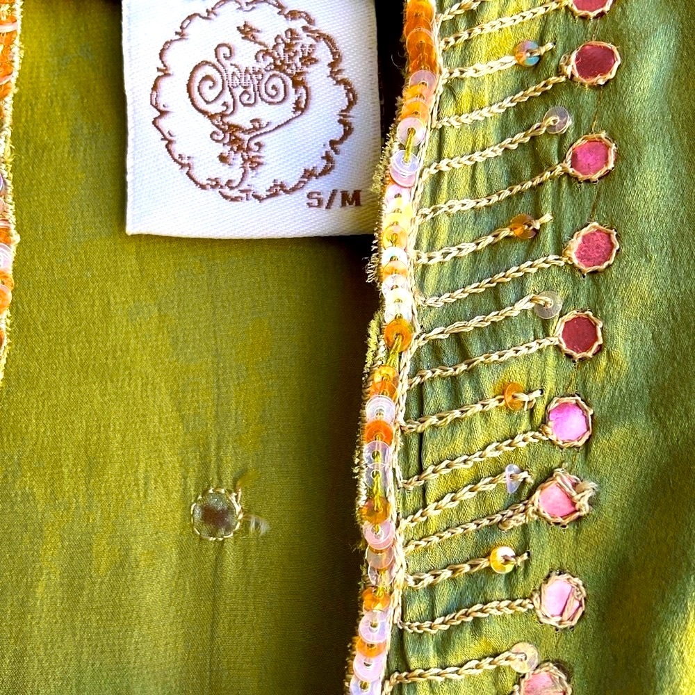 NWOT Sage vintage couture 100% premium silk sequined jacket - Picture 5 of 6